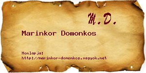 Marinkor Domonkos névjegykártya